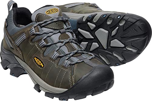 KEEN, Men's Targhee 2 Low Height Waterproof Hiking Shoes, Gargoyle/Midnight Navy