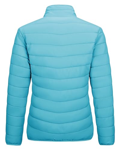 Outdoor Ventures, chaqueta ligera de invierno para mujer, cálida, plegable, azul claro