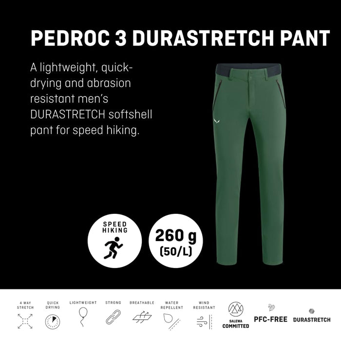 Salewa Pedroc 3 Dst M Reg Pnt, pantalones para hombre, negro