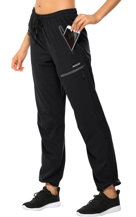 MOCOLY, pantalones trekking mujer, negro