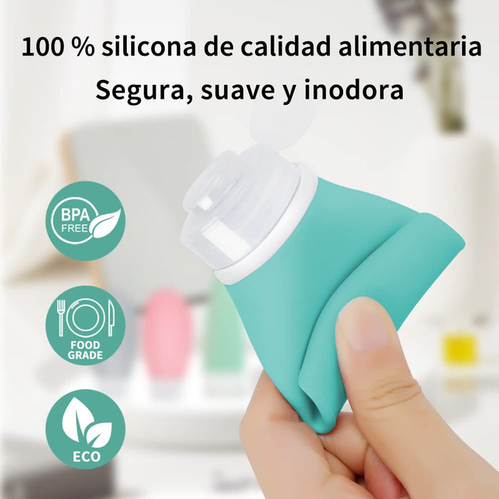 Opret, botellas de viaje silicona 4 piezas, botes rellenables 100ml