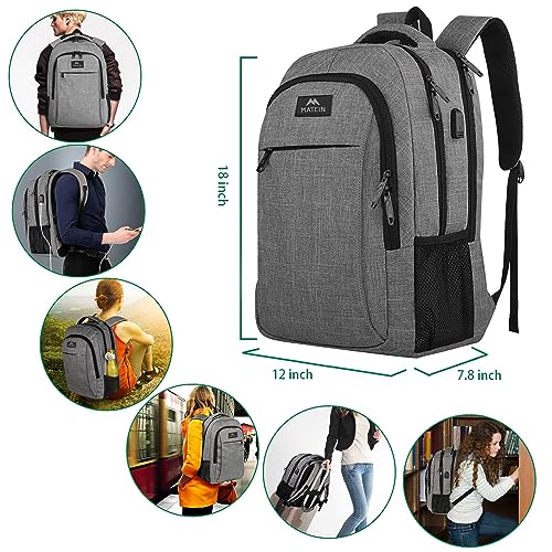 MATEIN Unisex 15.6 inch Laptop Travel Backpack, Grey