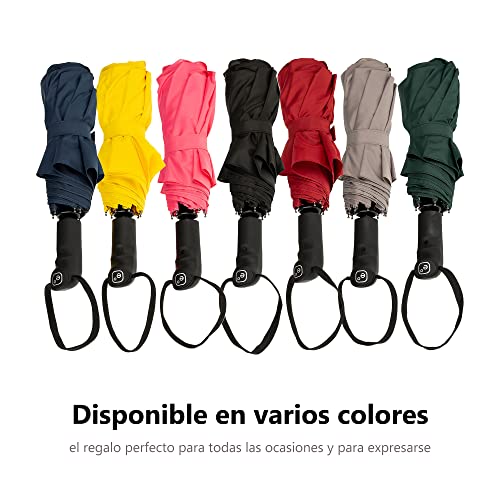 Ergonauts, paraguas de viaje de doble cubierta a prueba de viento, negro