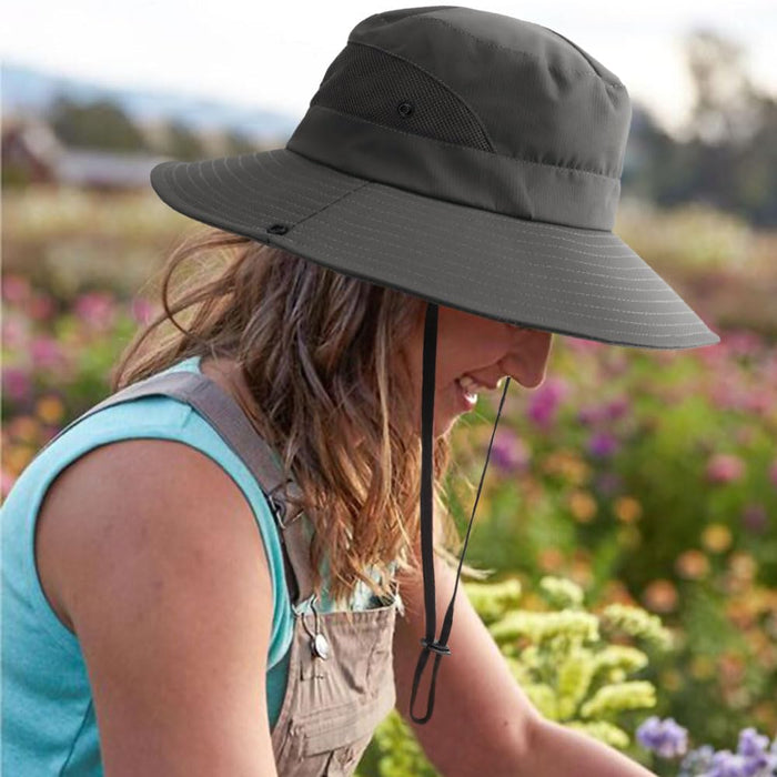 DRESHOW, sombrero de mujer para el sol, UV protección, plegable, gris oscuro