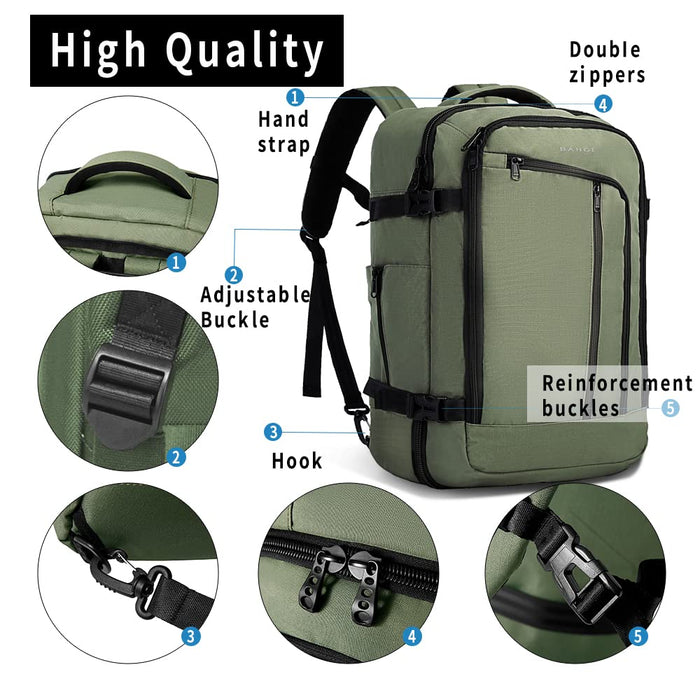 BanGe Travel Overnight Backpack,40-Liter FAA Flight Approved Weekender Bag Carry on Backpack…