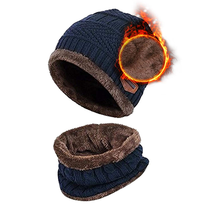 Aisprts, gorro invierno con bufanda, unisex, azul