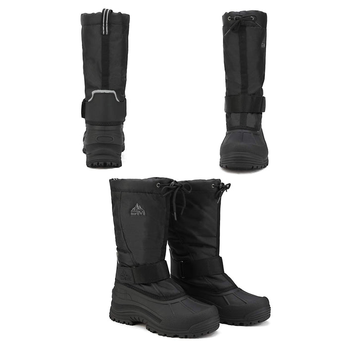 NORTIV 8, Men's Snow Boots Waterproof Winter Insulated, Black