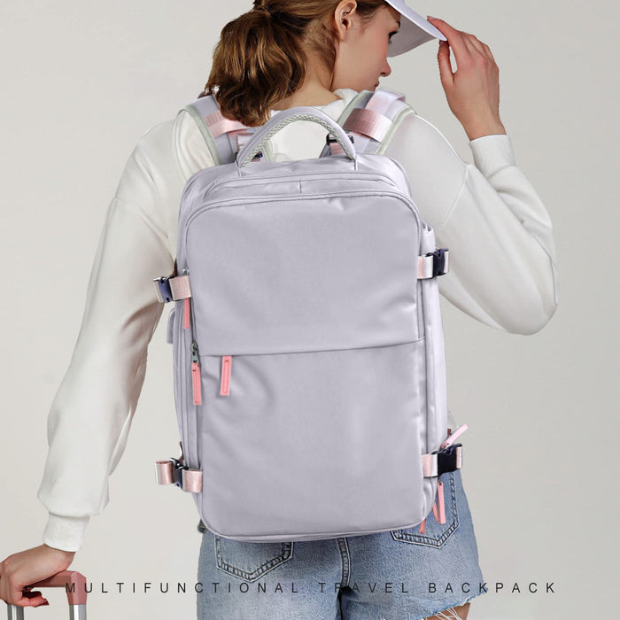 WONHOX, mochila de viaje grande 40L para mujer, púrpura