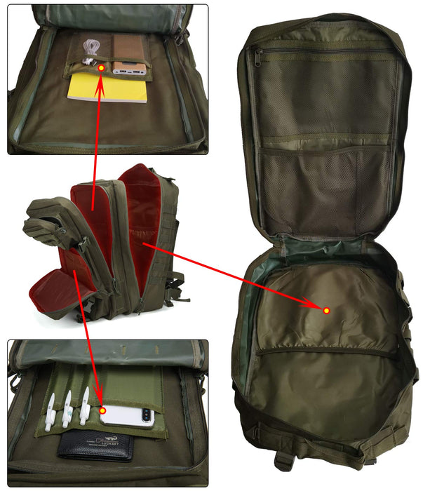 Doshwin, 40L Sac à Dos Militaire Tactique Armee, Olive