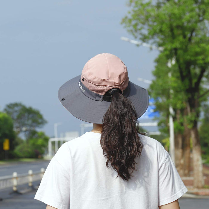 Sombrero de sol al aire libre de mujer, rosado, talla única