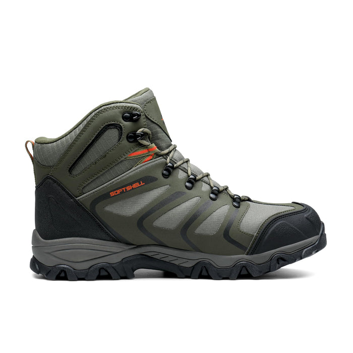 NORTIV 8, Men's Ankle High Waterproof Hiking Boots, Army/Green/Black/Orange