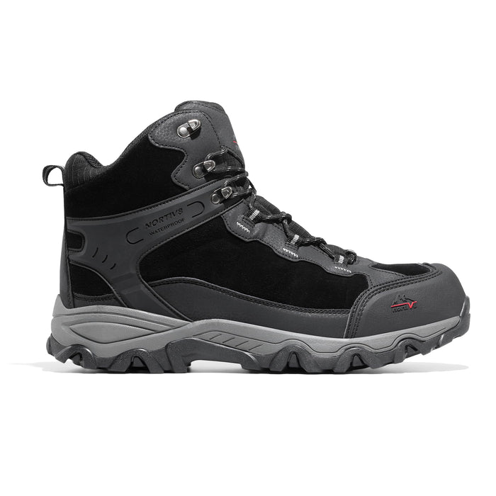 NORTIV 8, Men's Hiking Boots Waterproof Trekking, Black