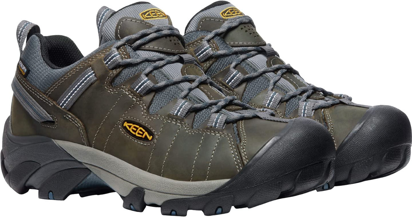 KEEN, Men's Targhee 2 Low Height Waterproof Hiking Shoes, Gargoyle/Midnight Navy