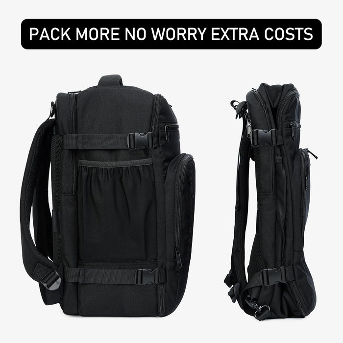 ECOHUB Rucksack 40x20x25 für Ryanair Flugzeug Reiserucksack Handgepäck Gepäck Laptop Daypacks PET-Recycelte Umweltfreundliche Backpack Wasserdichter Unter Sitzplatz 20L Damen Klein,Patentiert(Schwarz)