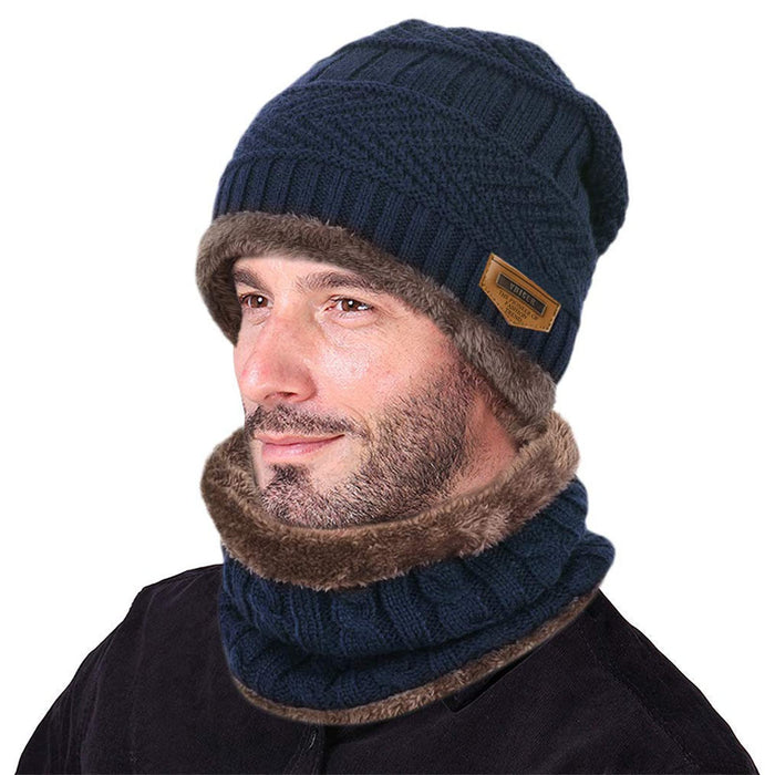 Aisprts, gorro invierno con bufanda, unisex, azul