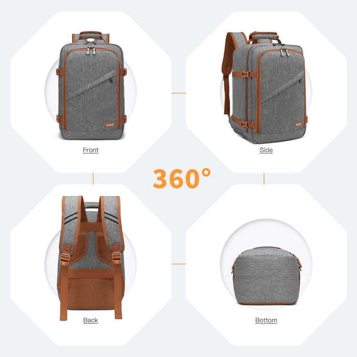 Kono Kabinentasche für Ryanair, Untersitz-Reise-Handgepäckrucksack, Kabinengröße 40 x 20 x 25 cm, 20 l