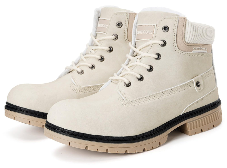 Eagsouni, botas de nieve impermeables unisex, beige