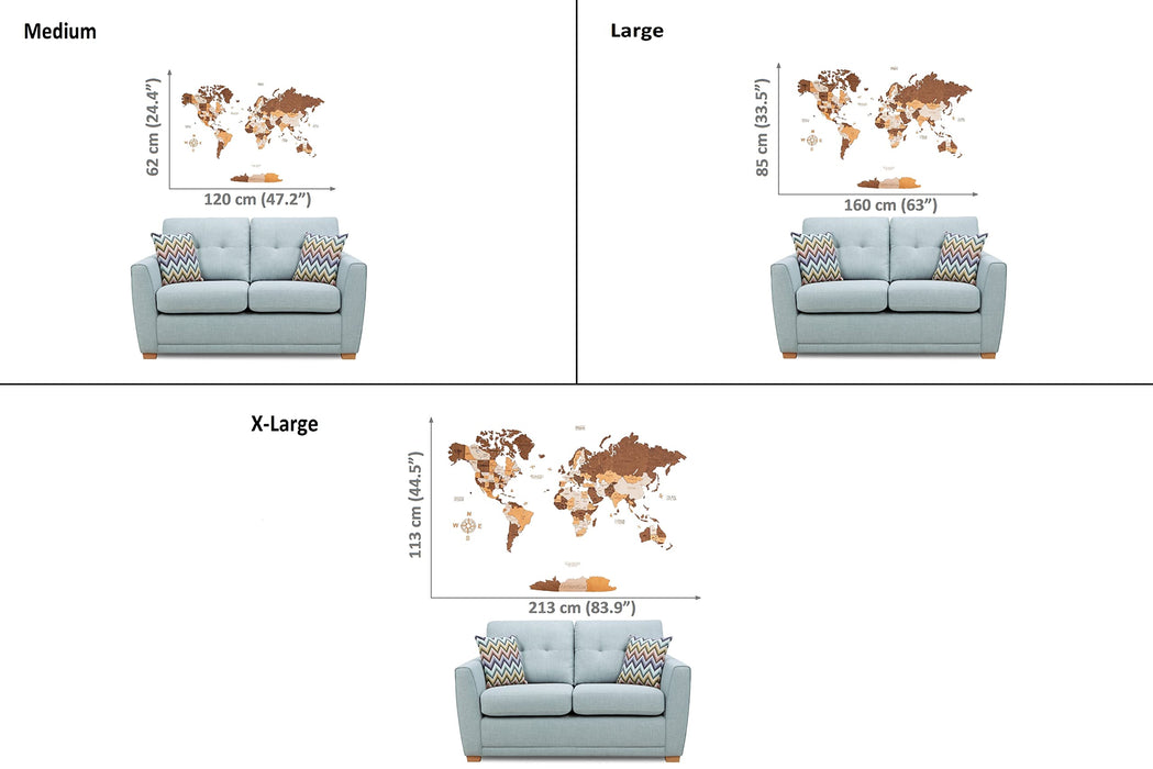 Woodvio, mapa del mundo madera 3D para la decoración del hogar y la oficina