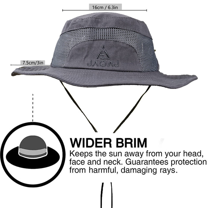 Bigoco, sombrero de hombre para el sol, protección UV, gris claro