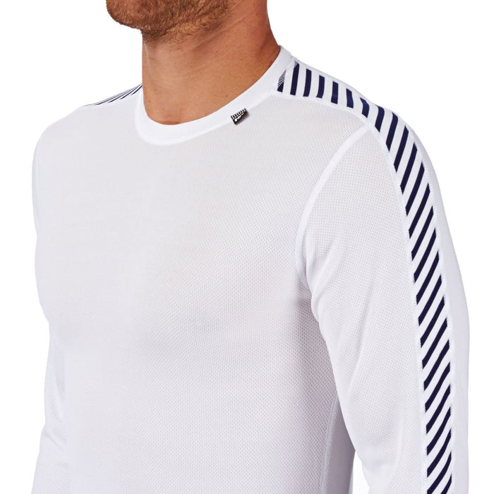 Helly Hansen Men's HH LIFA Stripe Crew Base Layer, White