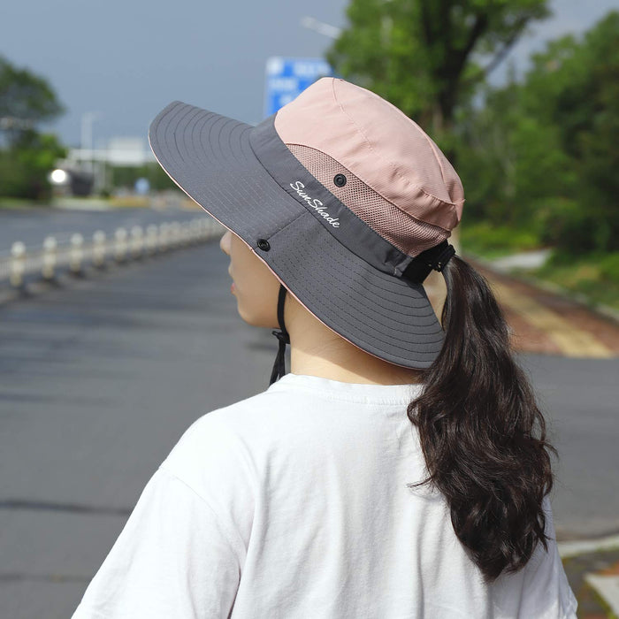 Sombrero de sol al aire libre de mujer, rosado, talla única