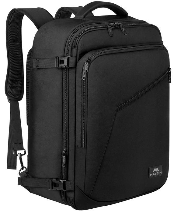 MATEIN, Travel Backpack Expandable, 40L, Extra Large, Unisex, Black