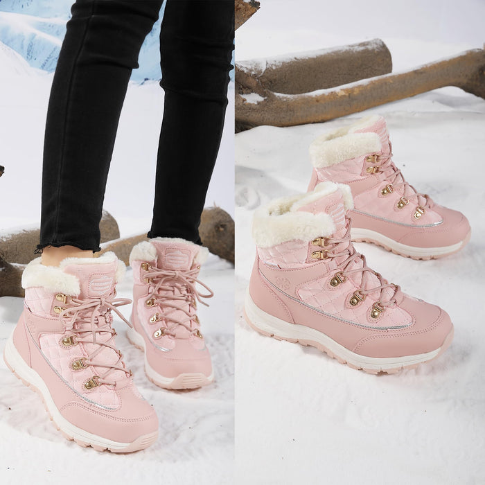 ARRIGO BELLO, mujer botas de nieve, forro polar, rosa