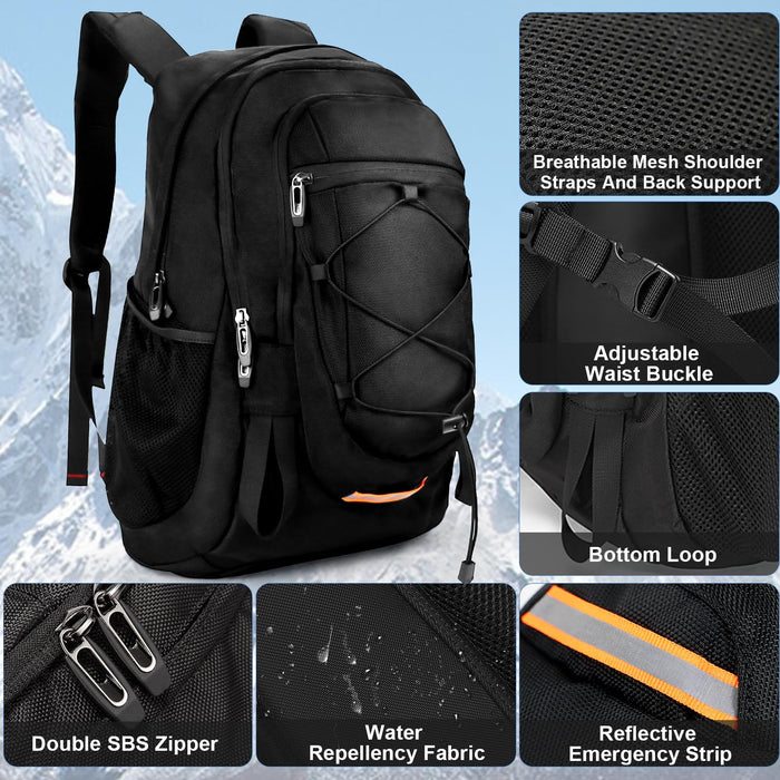 Petfu Rucksack Herren Wanderrucksack 40L Damen Wasserdicht Reiserucksack Trekking Rucksack Outdoor, Groß mit Reflexstreifen Wasser-resistent Radfahren Klettern Camping