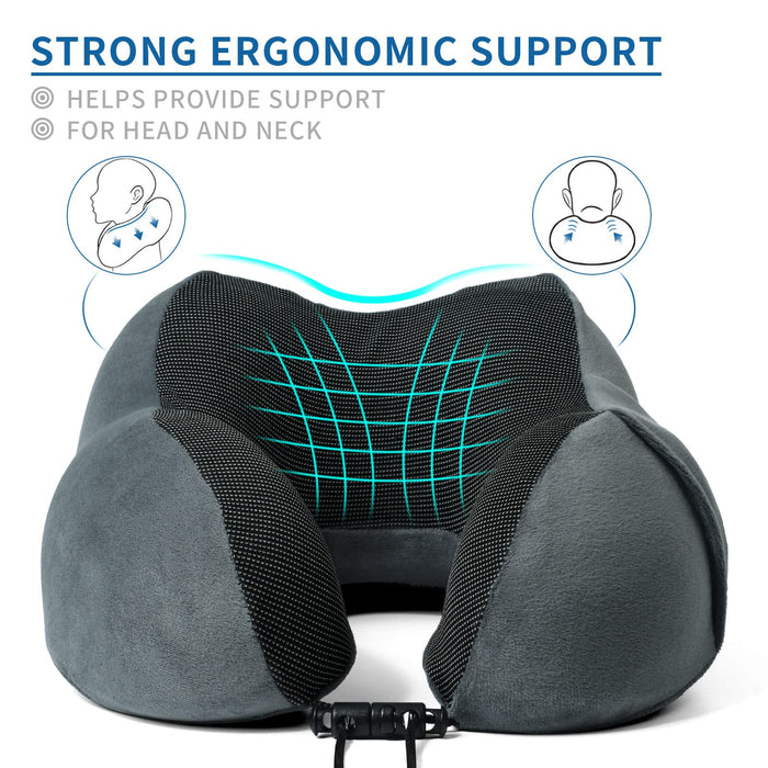 Somlaw, almohada de viaje para cuello con máscara de ojos, tapones y bolsa