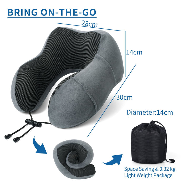 Somlaw, almohada de viaje para cuello con máscara de ojos, tapones y bolsa