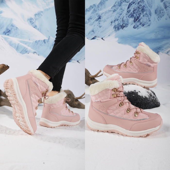 ARRIGO BELLO, mujer botas de nieve, forro polar, rosa