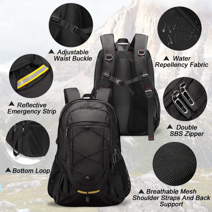 Petfu Rucksack Herren Wanderrucksack 40L Damen Wasserdicht Reiserucksack Trekking Rucksack Outdoor, Groß mit Reflexstreifen Wasser-resistent Radfahren Klettern Camping