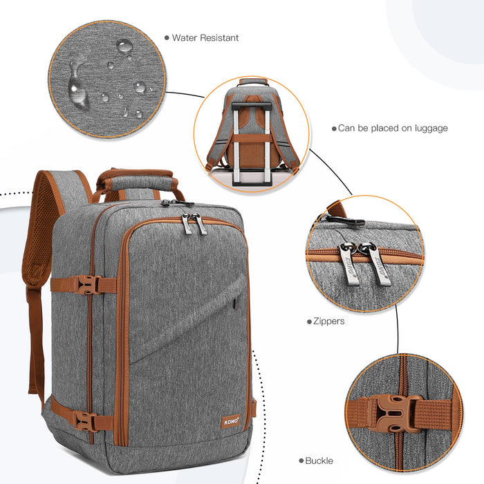 Kono Kabinentasche für Ryanair, Untersitz-Reise-Handgepäckrucksack, Kabinengröße 40 x 20 x 25 cm, 20 l