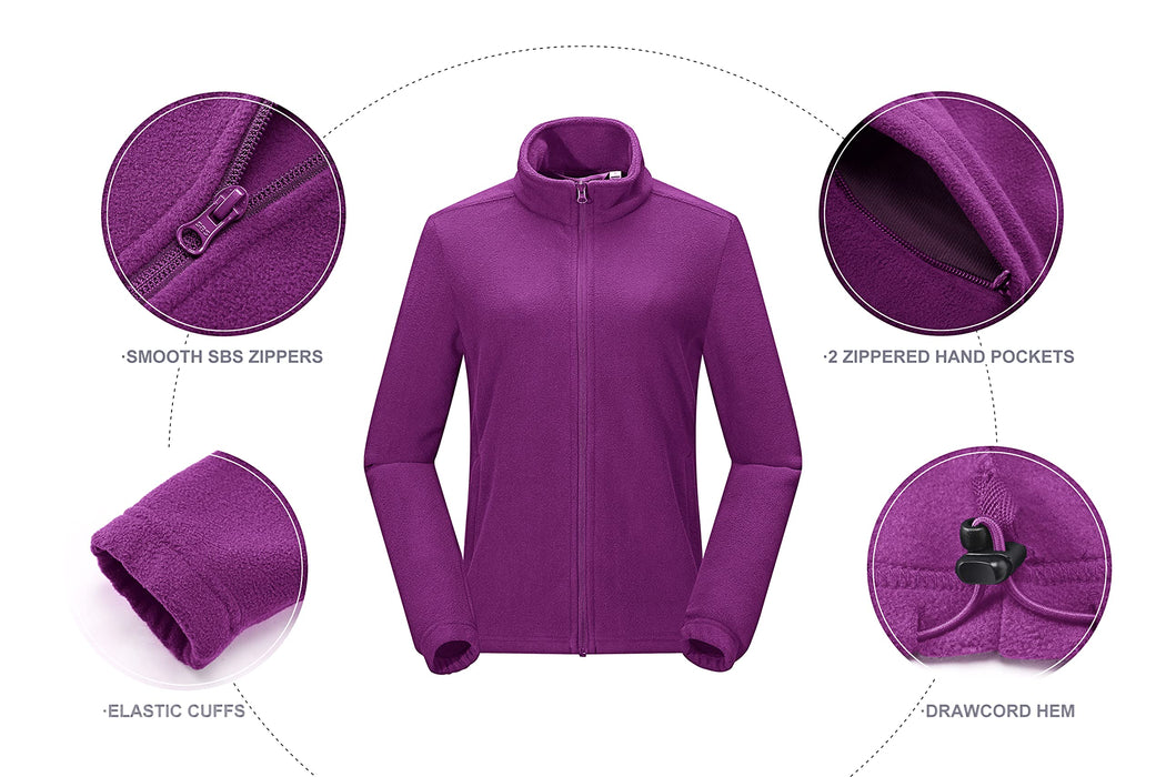 Outdoor Ventures, chaqueta de forro polar para mujer, morado