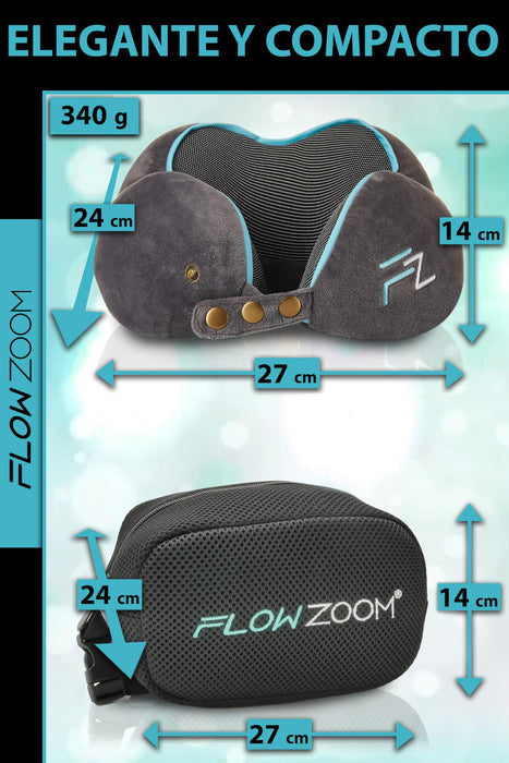 FLOWZOOM, comfy almohada de viaje, gris