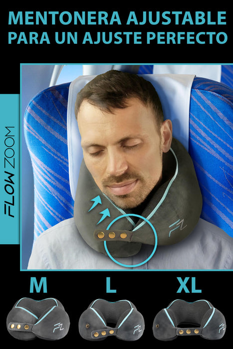 FLOWZOOM, comfy almohada de viaje, gris