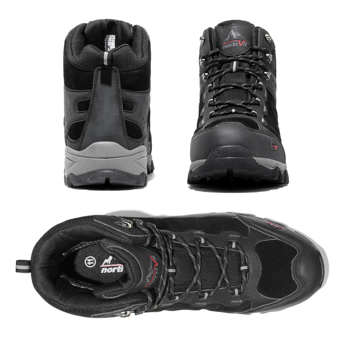 NORTIV 8, Men's Hiking Boots Waterproof Trekking, Black