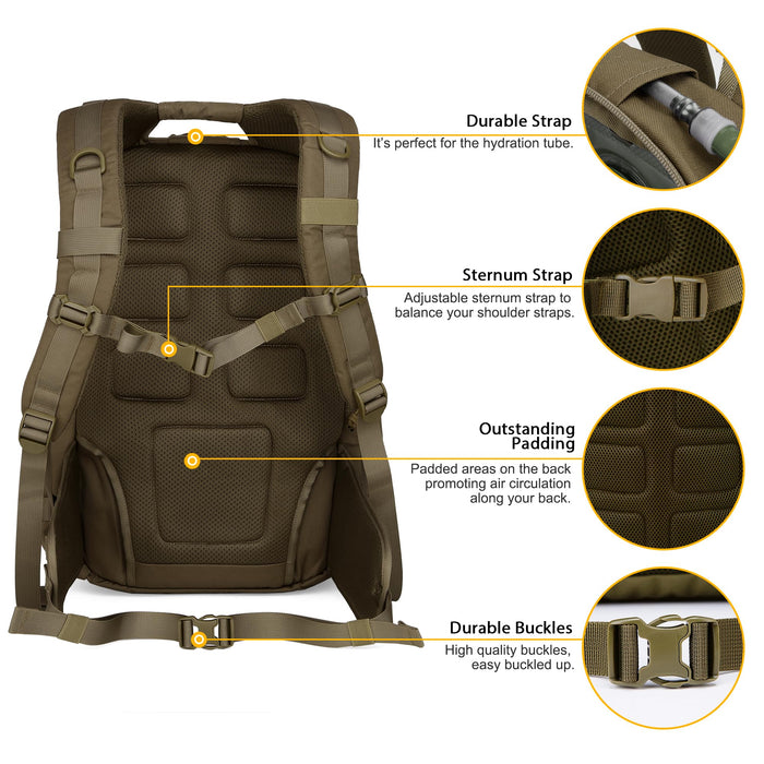 Mardingtop, 40L, Mochila Militar Táctica, Caqui