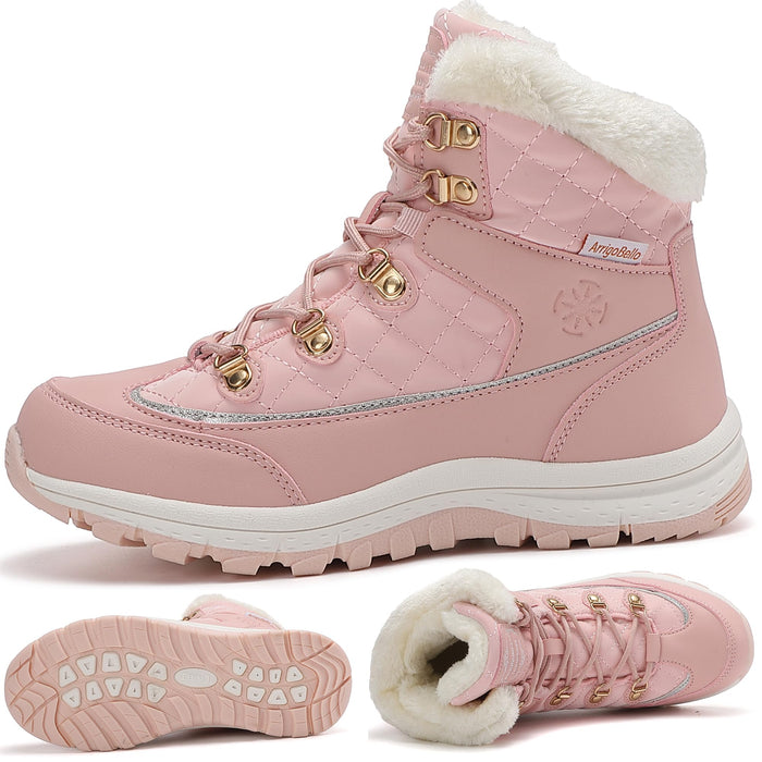 ARRIGO BELLO, mujer botas de nieve, forro polar, rosa