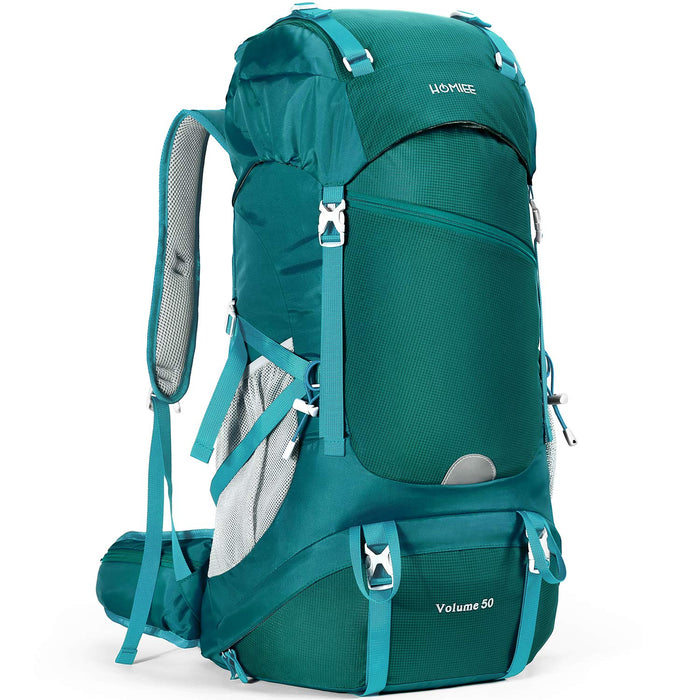 HOMIEE, mochila de senderismo de 50 l, unisex, verde