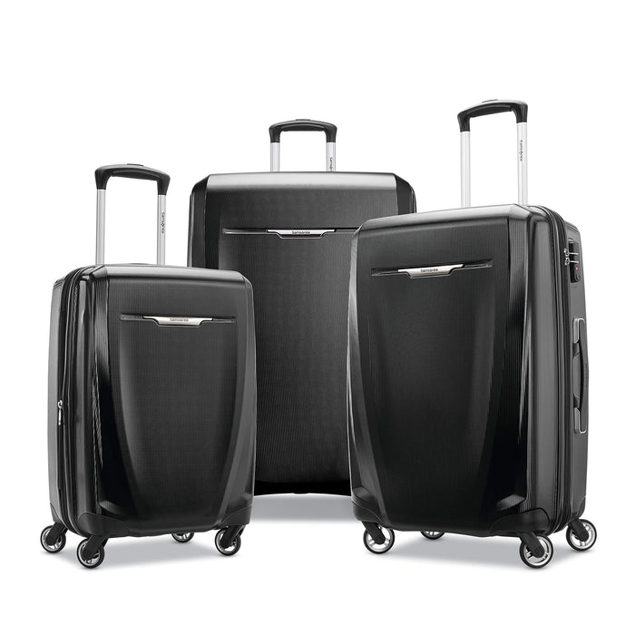 Samsonite Winfield 3 DLX, set de maletas rígidas con ruedas giratorias, negro, 3 piezas (20/25/28)