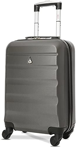 Aerolite ABS, maleta equipaje de mano cabina rígida, 55 cms, gris oscuro