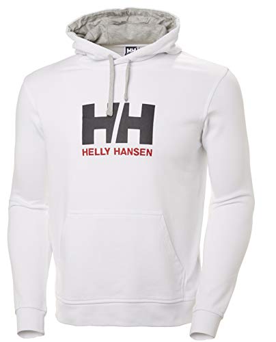 Helly Hansen, logo HH, sudadera con capucha, hombre, blanca