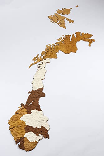 Norwegen Holzkarte (59 x 70 cm)