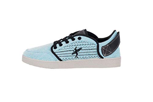 Sneakers 100% only RECYCLED materials, Basq, turquoise blue