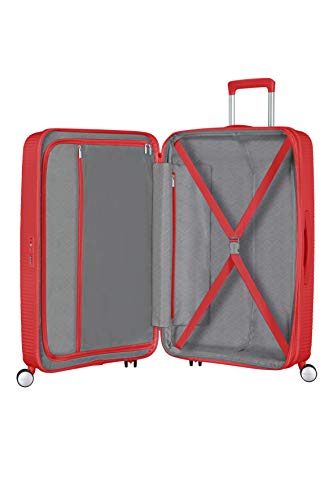 American Tourister Soundbox, spinner larga expansible, maleta de 77 cms, 110 l, rojo