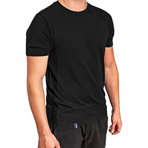 Alpin Loacker, camiseta manga corta hombre de 100% lana, negra