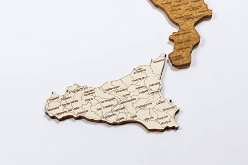 Mapa de madera 2D de Italia (85 x 56 cms)