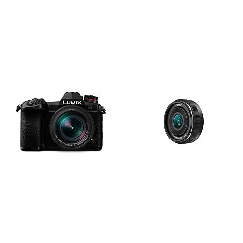 Panasonic Lumix DC-G9LEC-K, böse Kamera mit 20,3 MP + Panasonic Lumix H-H014A II + Festbrennweite für M4/3-Mount-Kameras