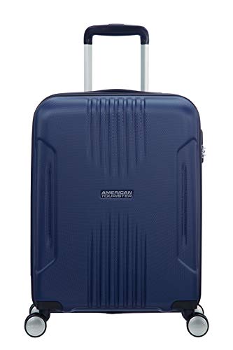 American Tourister Tracklite Spinner S, maleta de cabina, 55 cms, 34 L, azul marino